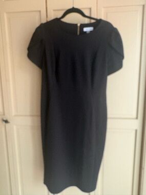 Calvin Klein Black Sheath Dress - Women's Elegant Work-to-Event Style
